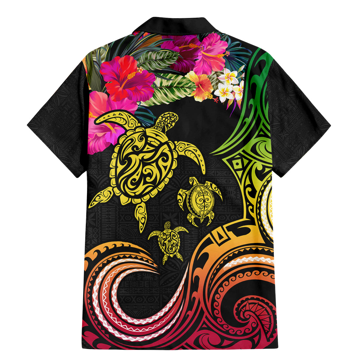 Hawaii Turtle Day Family Matching Mermaid Dress and Hawaiian Shirt Polynesian Tattoo and Hibiscus Flowers LT03 - Polynesian Pride