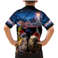 New Zealand and Australia Merry Christmas Family Matching Mermaid Dress and Hawaiian Shirt Kiwi Bird and Kangaroo Xmas Vibe LT03 - Polynesian Pride
