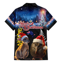 New Zealand and Australia Merry Christmas Family Matching Mermaid Dress and Hawaiian Shirt Kiwi Bird and Kangaroo Xmas Vibe LT03 - Polynesian Pride