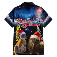 New Zealand and Australia Merry Christmas Family Matching Off The Shoulder Long Sleeve Dress and Hawaiian Shirt Kiwi Bird and Kangaroo Xmas Vibe LT03 - Polynesian Pride