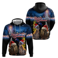 New Zealand and Australia Merry Christmas Hoodie Kiwi Bird and Kangaroo Xmas Vibe LT03 - Polynesian Pride