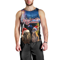 New Zealand and Australia Merry Christmas Men Tank Top Kiwi Bird and Kangaroo Xmas Vibe LT03 - Polynesian Pride