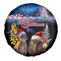 New Zealand and Australia Merry Christmas Spare Tire Cover Kiwi Bird and Kangaroo Xmas Vibe LT03 - Polynesian Pride