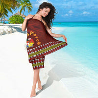 Tonga Independence Day Sarong National Flag and Emblem with Ngatu Art Pattern