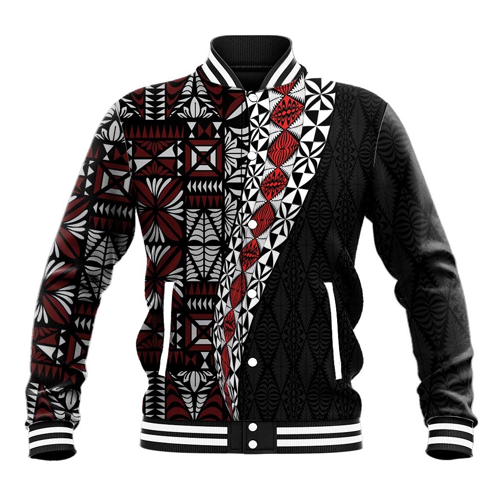 Tonga Ngatu Art Tattoo Polynesian Baseball Jacket