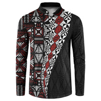 Tonga Ngatu Art Tattoo Polynesian Button Sweatshirt