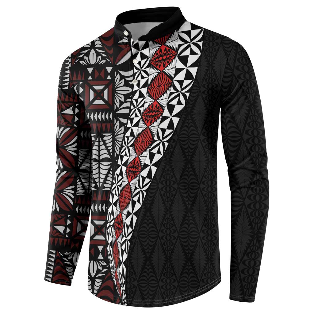 Tonga Ngatu Art Tattoo Polynesian Button Sweatshirt