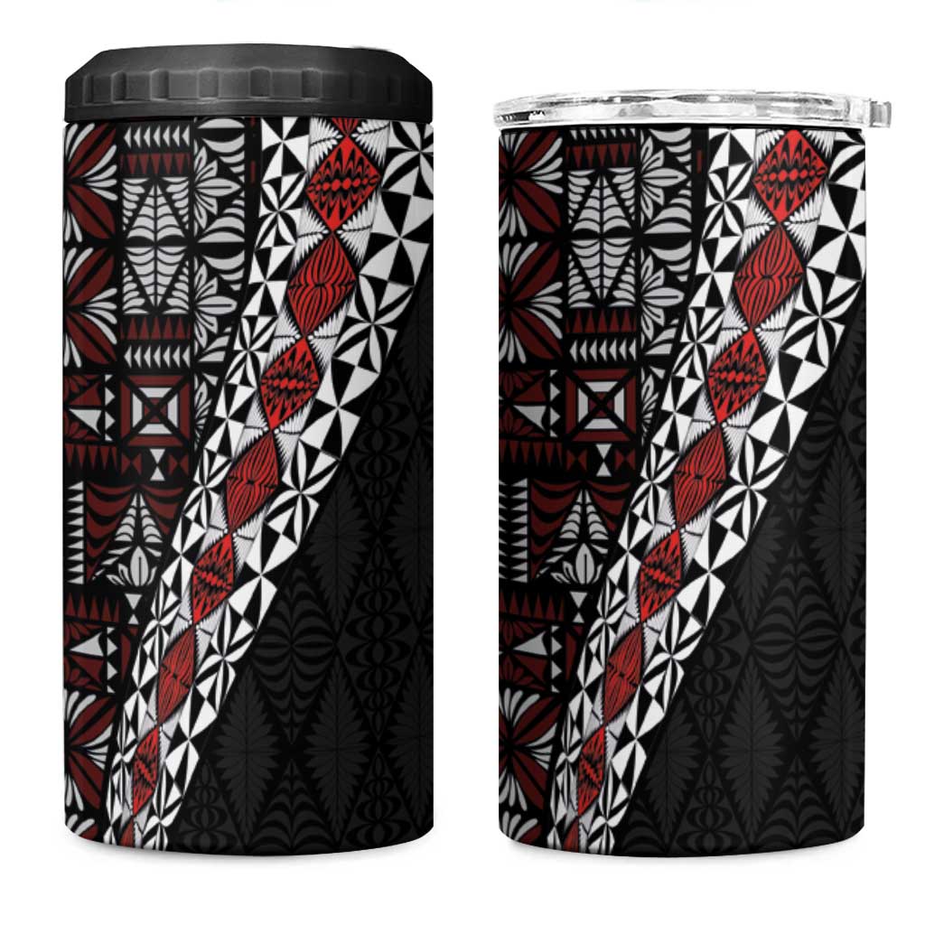Tonga Ngatu Art Tattoo Polynesian 4 in 1 Can Cooler Tumbler