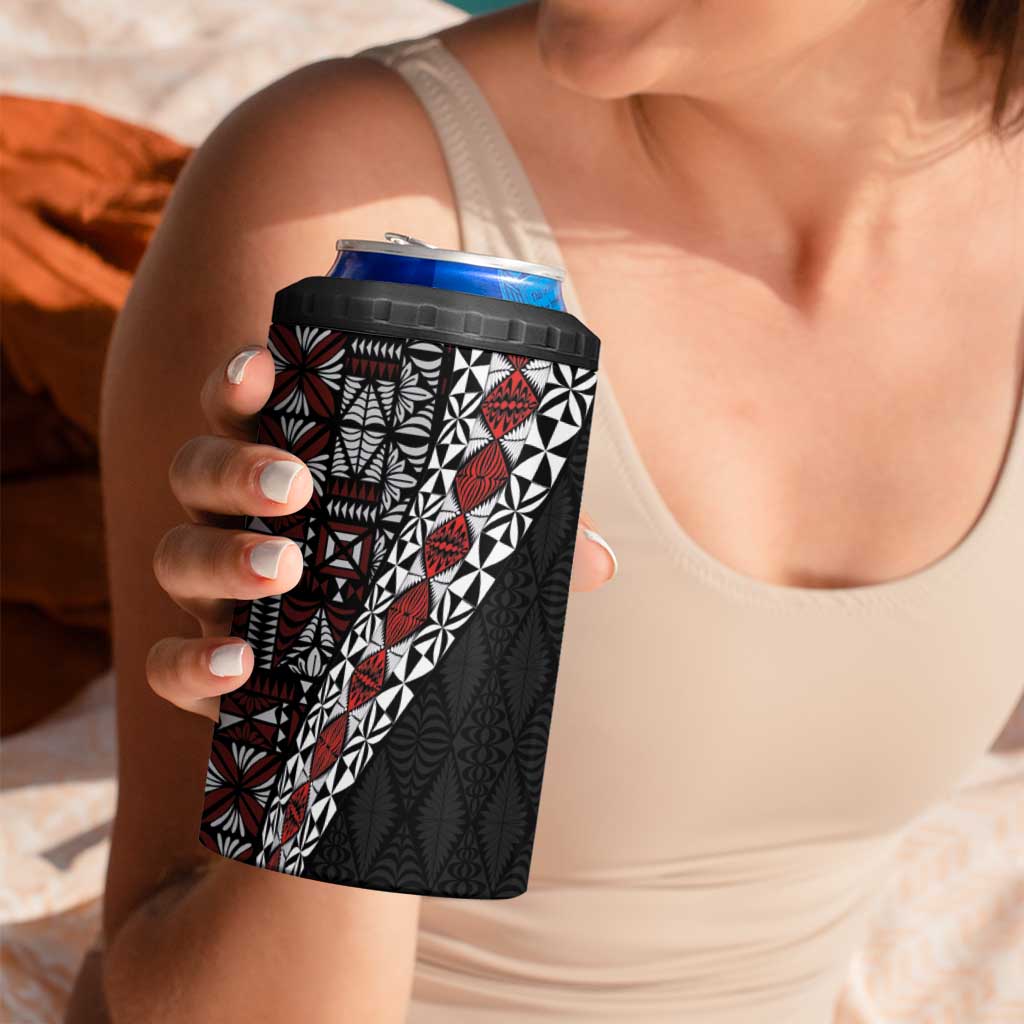 Tonga Ngatu Art Tattoo Polynesian 4 in 1 Can Cooler Tumbler