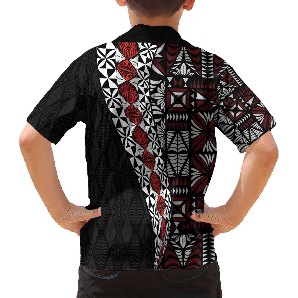 Tonga Ngatu Art Tattoo Polynesian Family Matching Long Sleeve Bodycon Dress and Hawaiian Shirt LT03 - Polynesian Pride