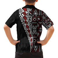 Tonga Ngatu Art Tattoo Polynesian Family Matching Short Sleeve Bodycon Dress and Hawaiian Shirt LT03 - Polynesian Pride