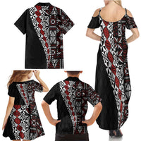 Tonga Ngatu Art Tattoo Polynesian Family Matching Summer Maxi Dress and Hawaiian Shirt