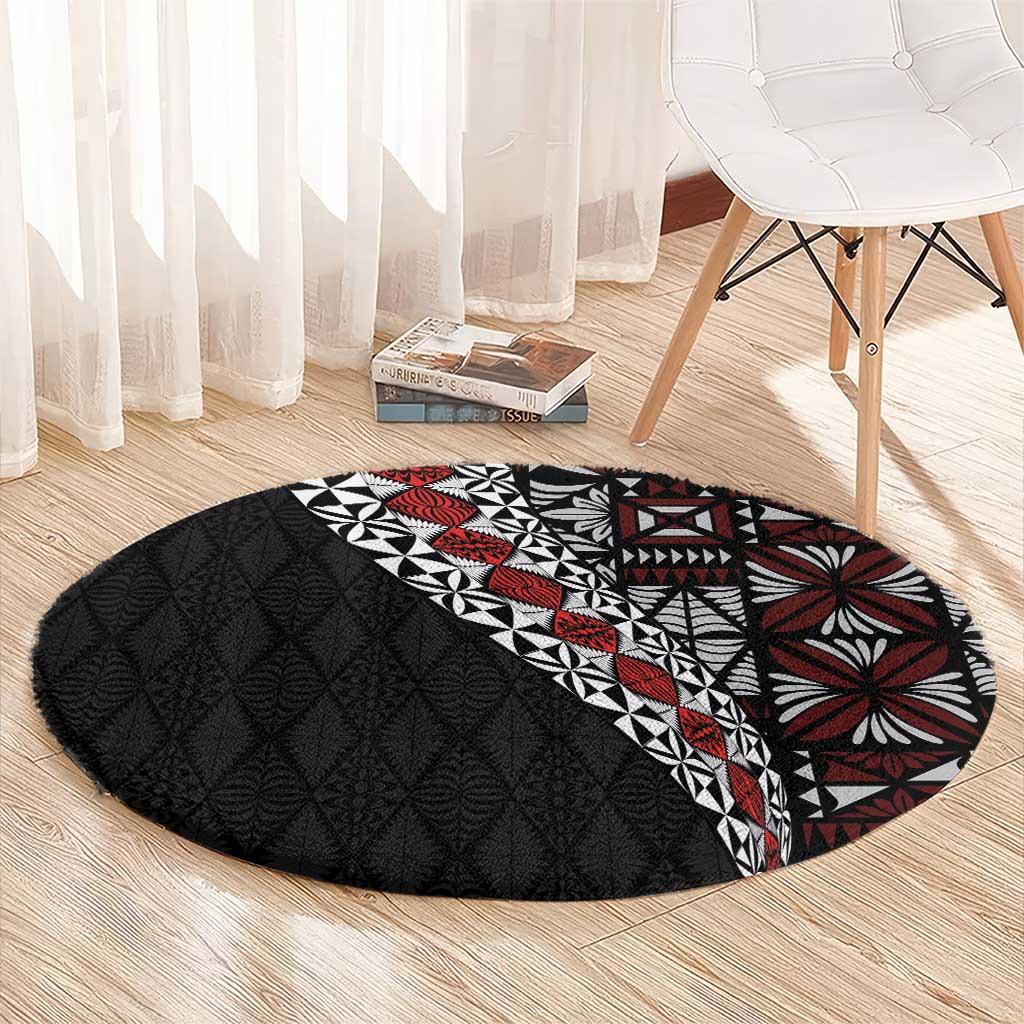 Tonga Ngatu Art Tattoo Polynesian Round Carpet