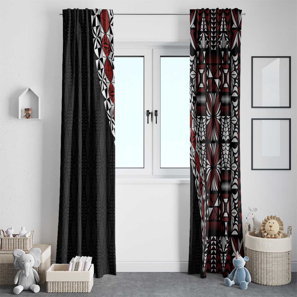 Tonga Ngatu Art Tattoo Polynesian Window Curtain