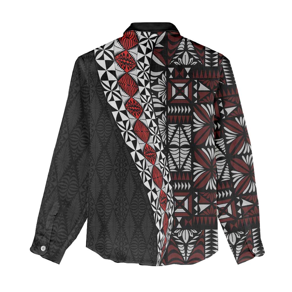 Tonga Ngatu Art Tattoo Polynesian Women Casual Shirt