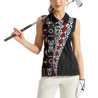 Tonga Ngatu Art Tattoo Polynesian Women Sleeveless Polo Shirt