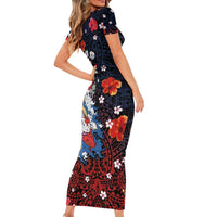 Hawaiian and Japanese Together Family Matching Short Sleeve Bodycon Dress and Hawaiian Shirt Hibiscus and Koi Fish Polynesian Pattern Colorful Style LT03 - Polynesian Pride