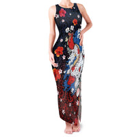 Hawaiian and Japanese Together Family Matching Tank Maxi Dress and Hawaiian Shirt Hibiscus and Koi Fish Polynesian Pattern Colorful Style LT03 Mom's Dress Red - Polynesian Pride
