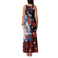Hawaiian and Japanese Together Family Matching Tank Maxi Dress and Hawaiian Shirt Hibiscus and Koi Fish Polynesian Pattern Colorful Style LT03 - Polynesian Pride