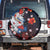 Hawaiian and Japanese Together Spare Tire Cover Hibiscus and Koi Fish Polynesian Pattern Colorful Style
