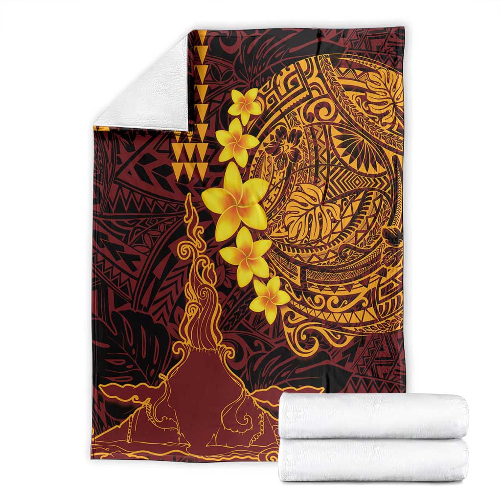Hawaii Volcano Blanket Polynesian and Kakau Pattern