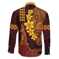 Hawaii Volcano Family Matching Summer Maxi Dress and Hawaiian Shirt Polynesian and Kakau Pattern