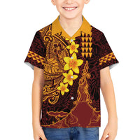 Hawaii Volcano Kid Hawaiian Shirt Polynesian and Kakau Pattern