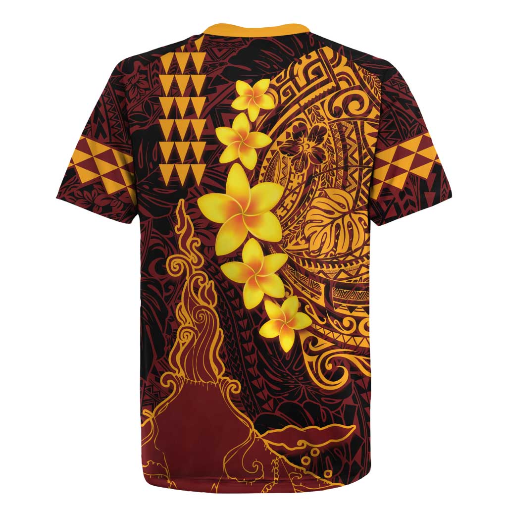 Hawaii Volcano Rugby Jersey Polynesian and Kakau Pattern LT03 - Polynesian Pride