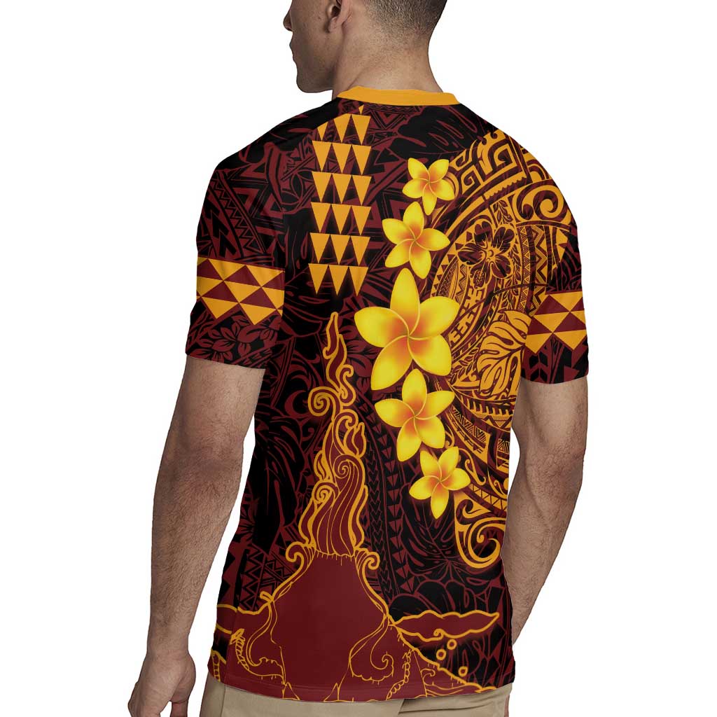 Hawaii Volcano Rugby Jersey Polynesian and Kakau Pattern LT03 - Polynesian Pride