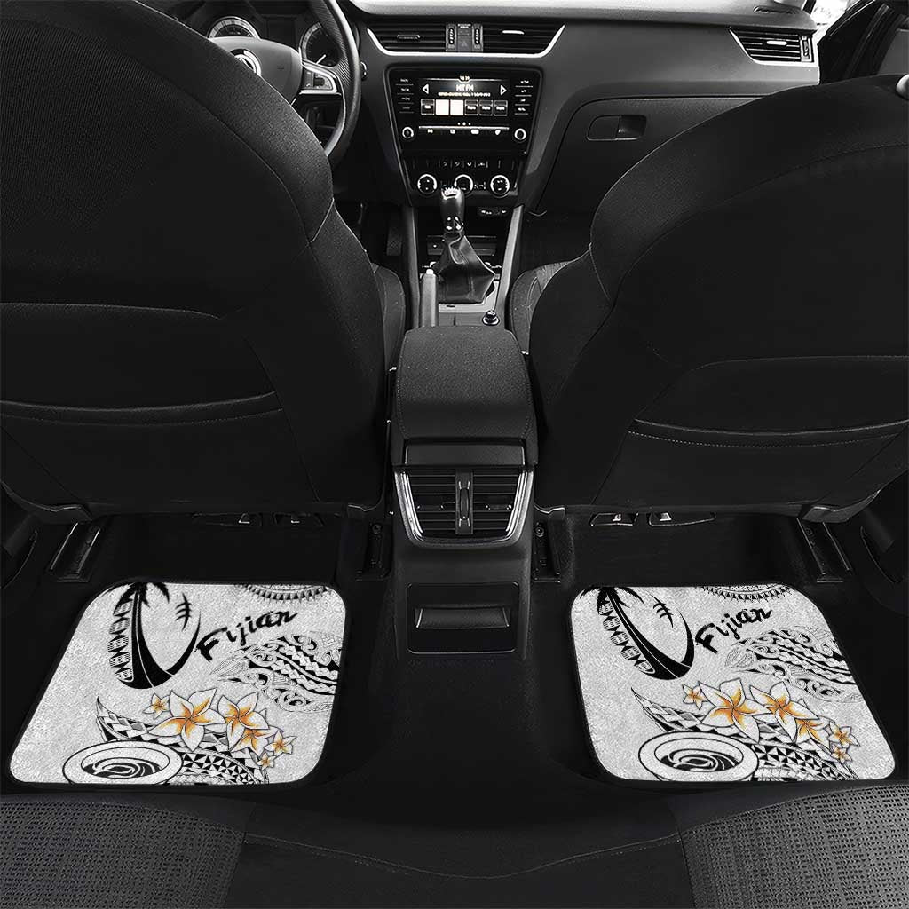 Fijian Traditional Culture Car Mats Tapa Tribal Tattoos LT03 Set 2pcs - Back White - Polynesian Pride