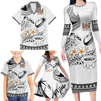Fijian Traditional Culture Family Matching Long Sleeve Bodycon Dress and Hawaiian Shirt Tapa Tribal Tattoos LT03 - Polynesian Pride