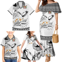 Fijian Traditional Culture Family Matching Mermaid Dress and Hawaiian Shirt Tapa Tribal Tattoos LT03 - Polynesian Pride