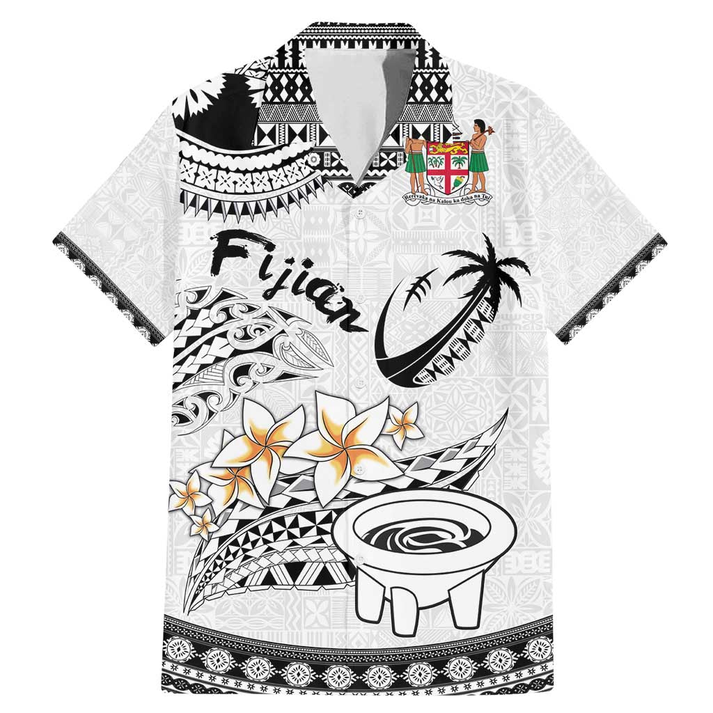 Fijian Traditional Culture Family Matching Mermaid Dress and Hawaiian Shirt Tapa Tribal Tattoos LT03 Dad's Shirt - Short Sleeve White - Polynesian Pride