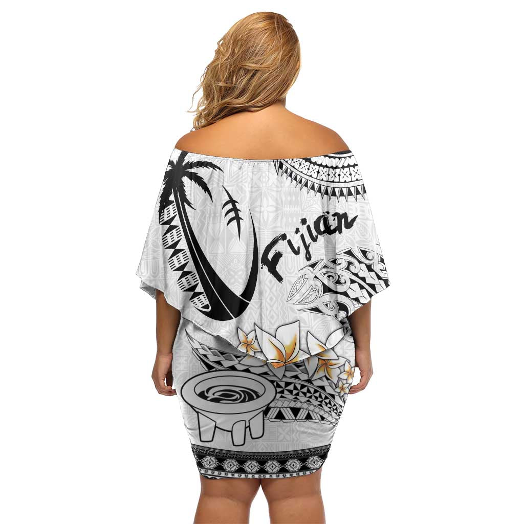 Fijian Traditional Culture Family Matching Off Shoulder Short Dress and Hawaiian Shirt Tapa Tribal Tattoos LT03 - Polynesian Pride