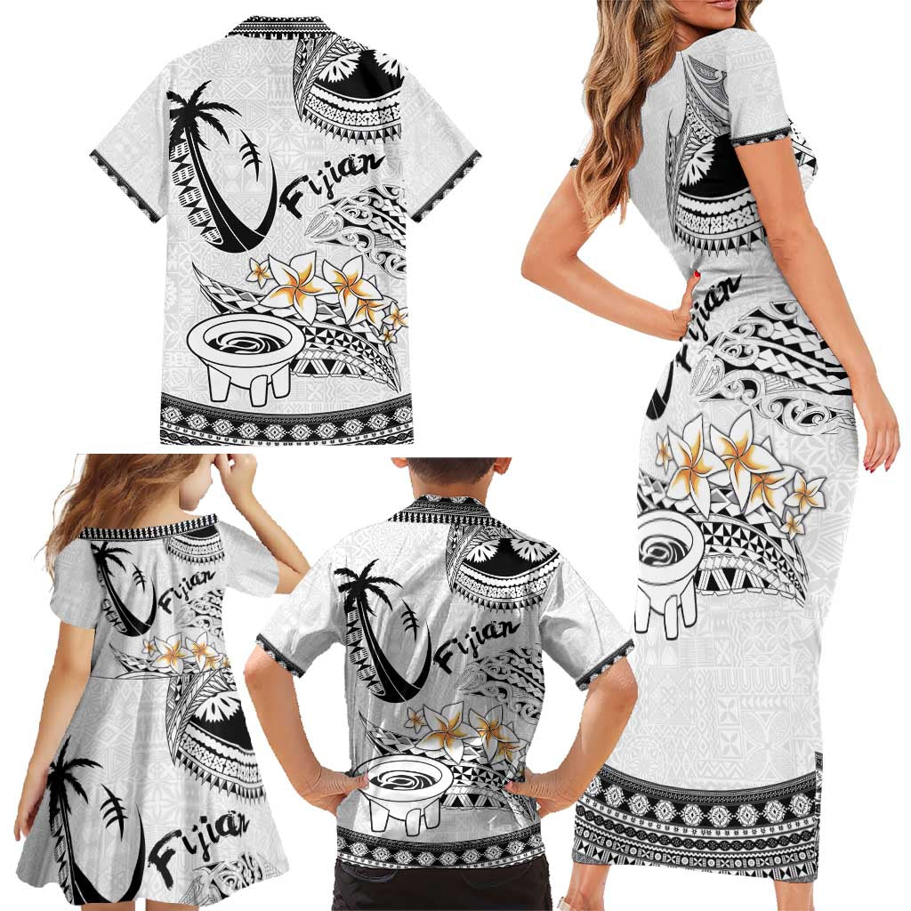 Fijian Traditional Culture Family Matching Short Sleeve Bodycon Dress and Hawaiian Shirt Tapa Tribal Tattoos LT03 - Polynesian Pride