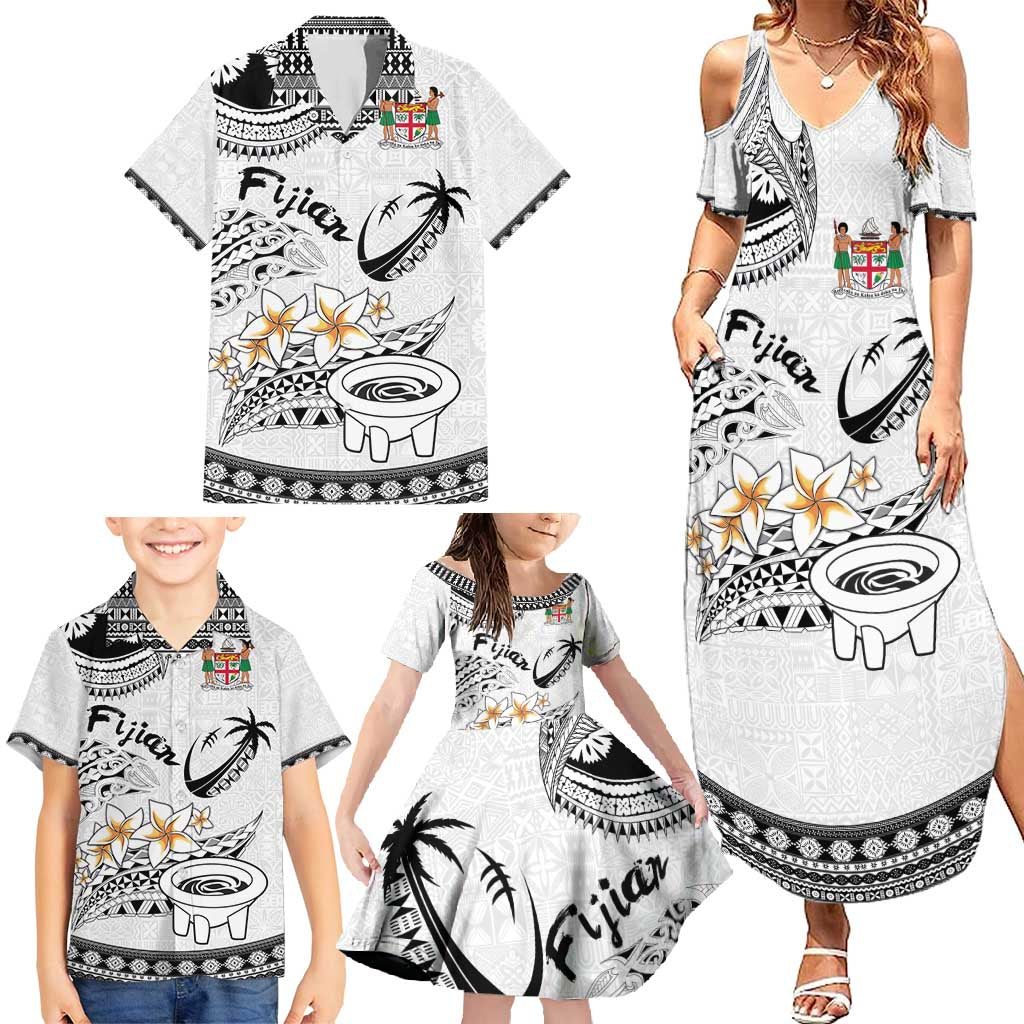 Fijian Traditional Culture Family Matching Summer Maxi Dress and Hawaiian Shirt Tapa Tribal Tattoos LT03 - Polynesian Pride