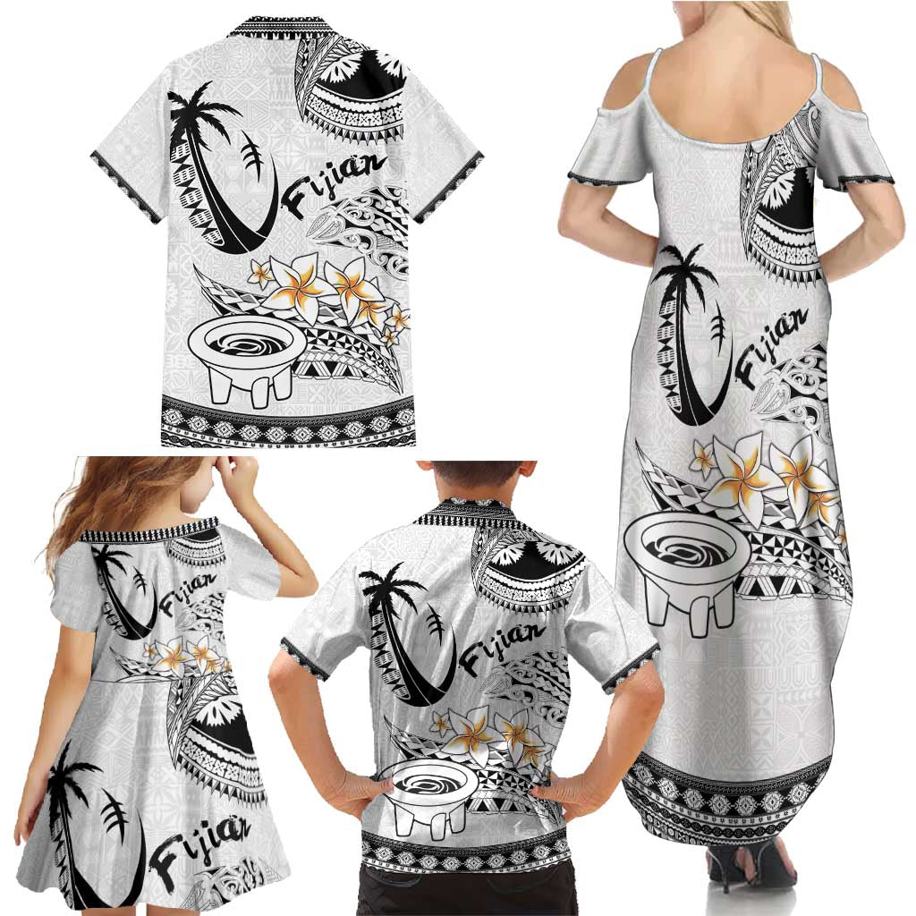 Fijian Traditional Culture Family Matching Summer Maxi Dress and Hawaiian Shirt Tapa Tribal Tattoos LT03 - Polynesian Pride