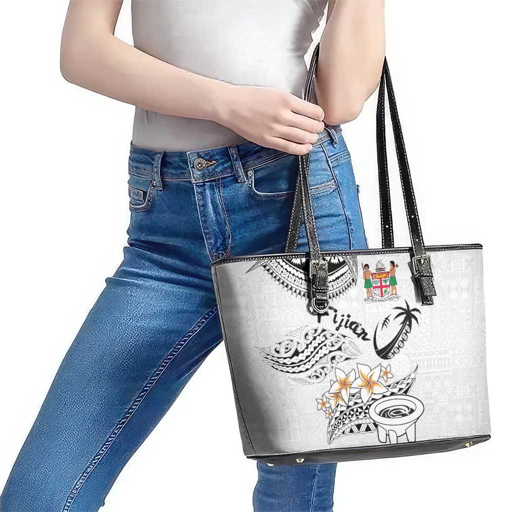 Fijian Traditional Culture Leather Tote Bag Tapa Tribal Tattoos - Polynesian Pride