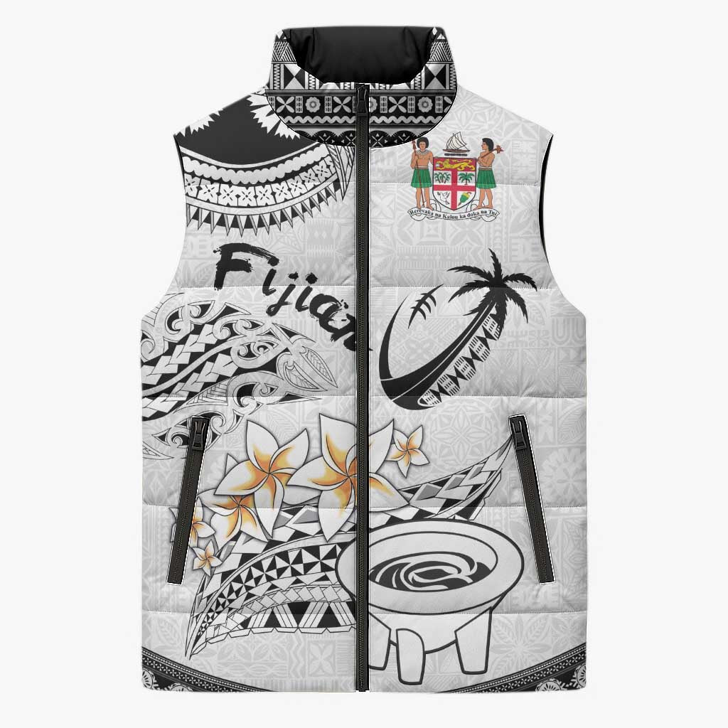 Fijian Traditional Culture Sleeveless Puffer Jacket Tapa Tribal Tattoos - Polynesian Pride
