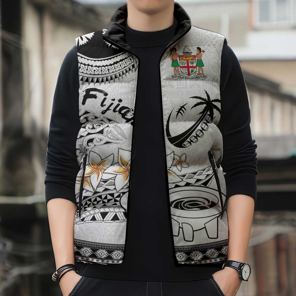 Fijian Traditional Culture Sleeveless Puffer Jacket Tapa Tribal Tattoos - Polynesian Pride
