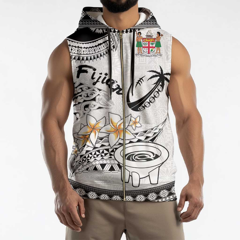 Fijian Traditional Culture Sleeveless Zip Hoodie Tapa Tribal Tattoos - Polynesian Pride