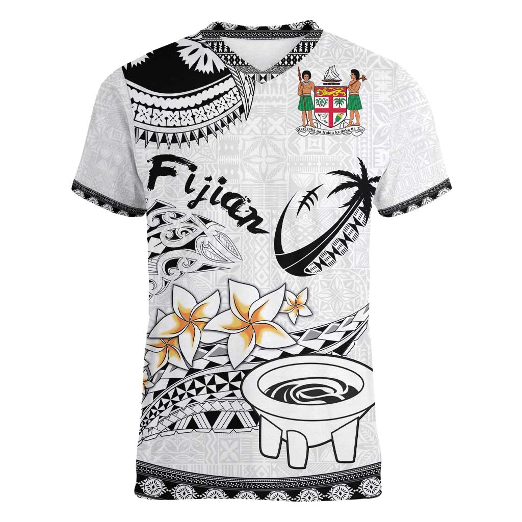 Fijian Traditional Culture Women V-Neck T-Shirt Tapa Tribal Tattoos - Polynesian Pride
