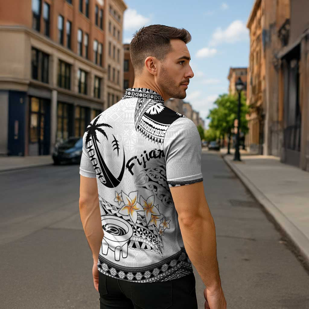 Fijian Traditional Culture Zipper Polo Shirt Tapa Tribal Tattoos - Polynesian Pride