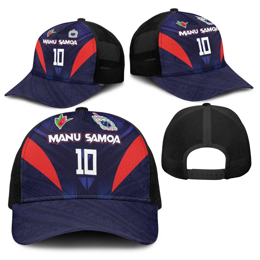 Custom Rugby Samoa Baseball Net Cap Siva Tau Spirit Sporty Vibes - Polynesian Pride
