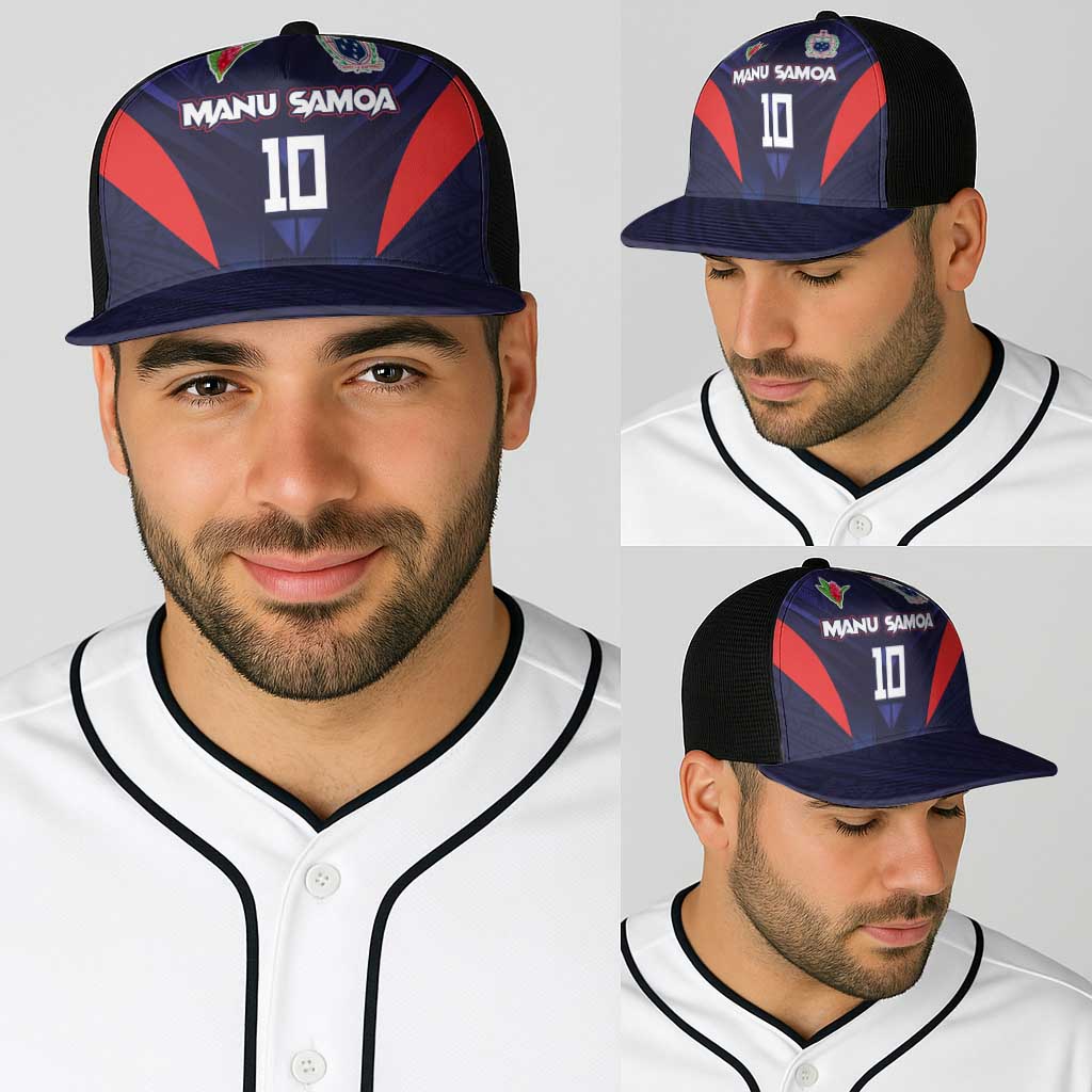 Custom Rugby Samoa Baseball Net Cap Siva Tau Spirit Sporty Vibes - Polynesian Pride