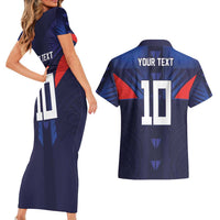 Custom Rugby Samoa Couples Matching Short Sleeve Bodycon Dress and Hawaiian Shirt Siva Tau Spirit Sporty Vibes LT03 - Polynesian Pride