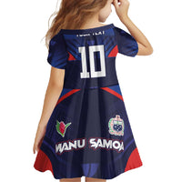 Custom Rugby Samoa Family Matching Off Shoulder Maxi Dress and Hawaiian Shirt Siva Tau Spirit Sporty Vibes LT03 - Polynesian Pride