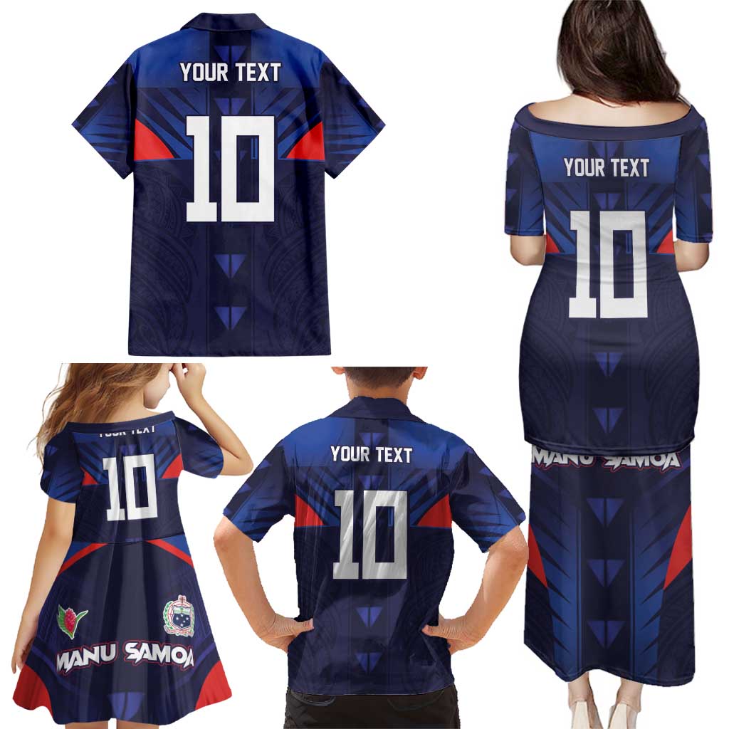 Custom Rugby Samoa Family Matching Puletasi and Hawaiian Shirt Siva Tau Spirit Sporty Vibes LT03 - Polynesian Pride