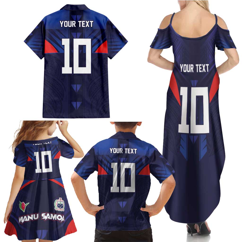 Custom Rugby Samoa Family Matching Summer Maxi Dress and Hawaiian Shirt Siva Tau Spirit Sporty Vibes LT03 - Polynesian Pride