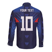 Custom Rugby Samoa Long Sleeve Button Shirt Siva Tau Spirit Sporty Vibes - Polynesian Pride